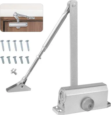 Produktbild von Famanu Automatische Türschließer - Hydraulische Dämpfung - Verstellbare Schließgeschwindigkeit - Silber