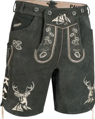 Produktbild von PAULGOS Herren Trachten Lederhose Kurz - HK4 - Echtes Leder - in 3 Farben erhältlich - Größe 44 - 60