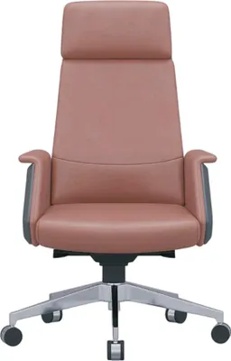 Immagine prodotto di Poltrona direzionale marrone in pelle con design ergonomico girevole