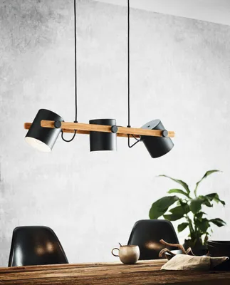 Image de Lustre Eglo 43045 HORNWOOD E27 3x60W noir
