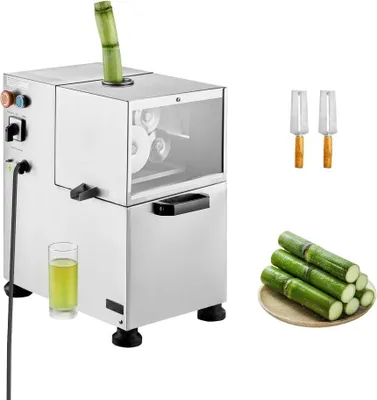 Immagine prodotto di spremiagrumi elettrico per canna da zucchero 800W - Uso commerciale - Capacità 300kg/h - Sistema a 4 rulli
