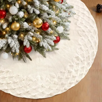 Immagine prodotto di Coperta natalizia in maglia, 122 cm, con motivo a rombi