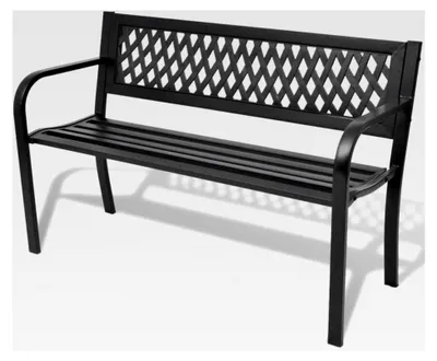 Produktbild von Gartenbank 118 cm aus Stahl in Schwarz für den Außenbereich