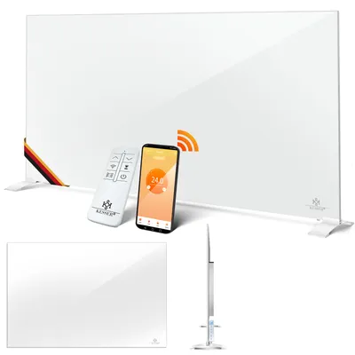 Produktbild von KESSER® Infrarotheizung Aluminiumheizung Energiesparend 2in1 Standgerät & Wandmontage Elektroheizung mit Erkennung Offener Fenster + Fernbedienung & App-Steuerung Thermostat Infrarot Heizpaneel
