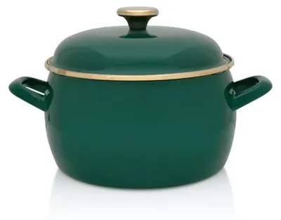 Produktbild von Metalac Traditioneller Emaillierter Topf Dunkelgrün 4,2 L 20 cm