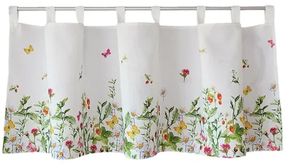 Image de Rideau à disques style campagnard Fleurs printemps été 120 x 60 cm