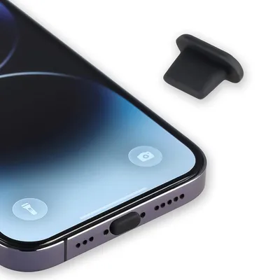 Produktbild von Ladeport-Abdeckung Bizon Accessories Dust Plug für Geräte mit Lightning-Anschluss, Schwarz, 1 Stück