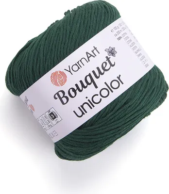 Produktbild von YarnArt Bouquet Unicolor Garn - 100% Baumwolle, DK, 200m, 100g - Flaschengrün 3221