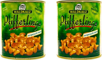 Produktbild von Food-United Pfifferlinge ausgesucht klein Speise-Pilz 2 x Dose 800g ATG 455g