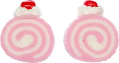 Produktbild von Biskuitrolle Ohrstecker Miniblings Stecker Ohrringe Kuchen Biskuit Biscuit ROSA