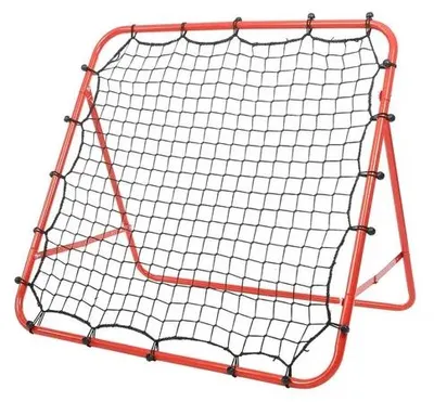 Produktbild von Fußball Rebounder Tor - Kickback Trainingsziel - Rückprallnetz 100x100 cm - Trainingshilfe für Schuss und Pass - Rot