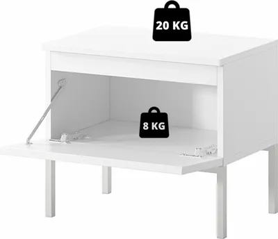 Immagine prodotto di Comodino Selsey Bemmi - comodino bianco con gambe nere