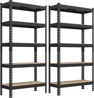 Produktbild von Schwerlastregal 875kg 2er-Set Belastbar Schwarz Metall