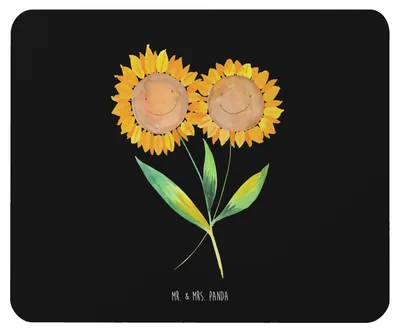 Produktbild von Mr. & Mrs. Panda Mousepad Blume Sonnenblume - Schwarz - Geschenk, Vertrauen, Mouse Pad, Mauspad, computer, Beste Freundin, Sonnenblumen, mousematte, Garten, laptop