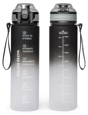Obrázok produktu pre Športová fľaša - 1000 ml - Čierna/Biela