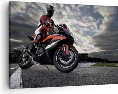 Produktbild von Bild auf Leinwand - Leinwandbild - Sport Rennen Motorrad Reise - 70x50cm - Wand Bild - Wanddeko - Leinwanddruck - Bilder - Kunstdruck - Wanddekoration - Leinwand bilder - Wandkunst - AA70x50-2542