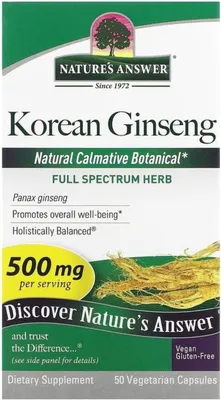 Produktbild von Nature's Answer Korean Ginseng 500 mg (50 Kapseln) 083000162343