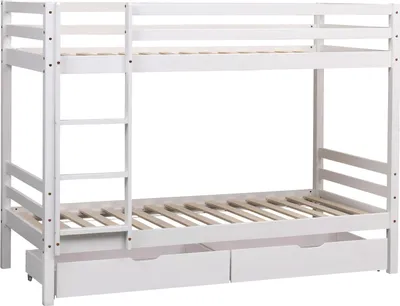 Produktbild von Etagenbett für Kinder 190x90cm weiß mit Schubladen AMBRE