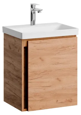 Produktbild von Planetmöbel Waschtisch mit Unterschrank Gold Eiche 50 cm inkl. Waschtischarmatur Chrom