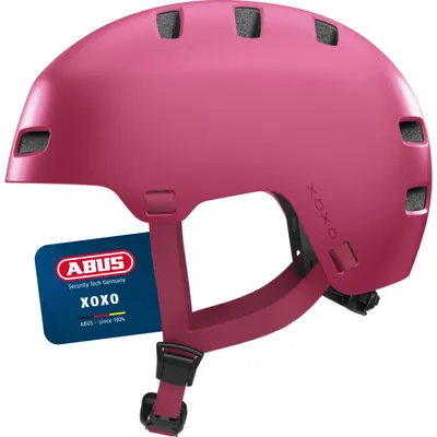 Immagine prodotto di Casco da bici ABUS XOXO - casco da città in look skater - casco per skateboard, bici, scooter - con mentoniera ottimizzata - per adolescenti e adulti - taglia L, mono rosso