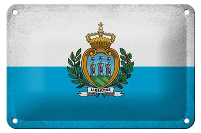 Produktbild von Blechschild Flagge San Marino 18x12cm San Marino Vintage Dekoration