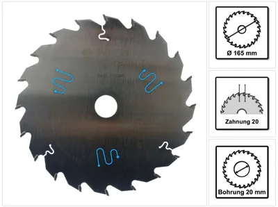 Obrázok produktu pre Bosch 2608642385 Bosch Kreissägeblatt BS WO H 165x20-20