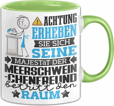 Produktbild von Meerschweinchenfreund Geschenk Tasse Lustiger Spruch Erheben Sie Sich Der Meerschweinchenfreund Betritt den Raum (Grün)