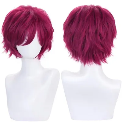 Obrázek produktu pro Paruka, dámská/pánská, krátká, syntetická, růžová, vhodná pro cosplay a kostýmy na Halloween