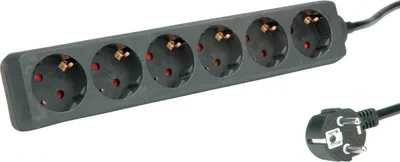Produktbild von ROLINE 6-fach Steckdosenleiste ohne Schalter, schwarz, 3 m