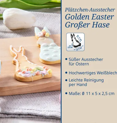 Produktbild von Goldene Ostern-Form, 110x50x25 mm, Hochwertig, Für Ostern backen