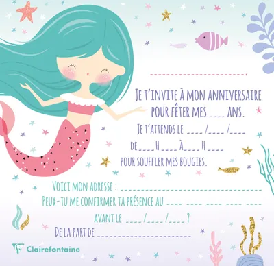Produktbild von Clairefontaine Geburtstag Karten+Umschläge Mermaid