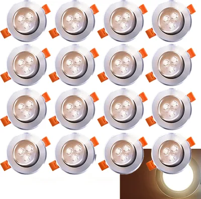 Produktbild von Peviasot 20x LED Einbaustrahler Einbau-Spots Schwenkbar 3W Leuchtmittel Decken-Leuchte Einbaulampe Warmweiss Deckeneinbauleuchte Spots 230V