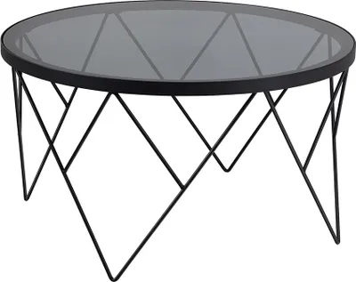 Image de Smuk Table basse Ø 80 cm Vanessa Verre fumé