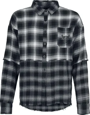 Produktbild von Black Premium by EMP Damen schwarzes kariertes Flanellhemd L