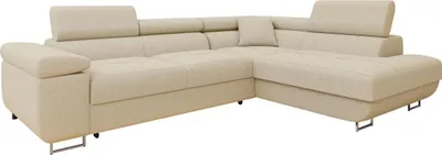 Produktbild von MIRJAN24 Ecksofa Torezio Premium, Stilvoll Eckcouch mit Bettkasten und Schlaffunktion, Einstellbare Kopfstützen, 274x203x70-90 cm (Farbe: Baloo 2074, Seite: Rechts)
