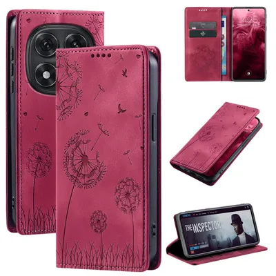 Produktbild von Handyhülle für Xiaomi Redmi Note 15 Pro RFID Schutz Klapphülle Case Cover Design Blume Pusteblume Schutzhülle Farbe: Magenta