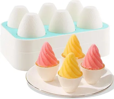 Produktbild von Silikonische Eisformen (Set aus 6 Teilen) - Für Eisstäbchen - Wiederverwendbare grüne Formen für den Haushalt und DIY