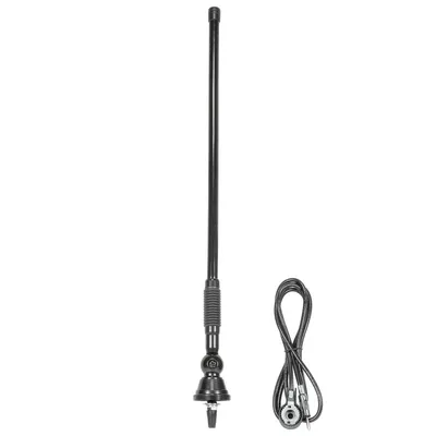 Produktbild von Gummi Antenne extrem stabil hochflexibel Universal AM FM UKW KFZ kompatibel mit Boot Marine Auto Yacht Jeep Traktor 1 3m Kabel DIN Anschluss drehbar