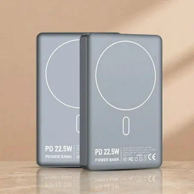 Produktbild von AIORBER Magnetische Powerbank 10000mAh Kabelloses Schnellladegerät PD 22,5W Induktive Externe Batterie USB C für Smartphone Tablet Grau