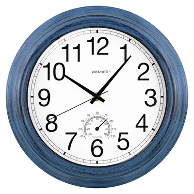 Immagine prodotto di Omgoods - Orologio da parete 30 cm, colore indaco - Elegante e resistente alle intemperie