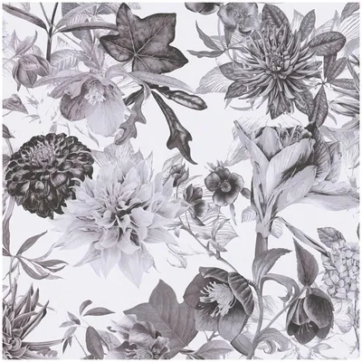 Immagine prodotto di Profhome 381753-GU Carta da parati in tessuto non tessuto Floral grigio opaco nero bianco 5,33 m2