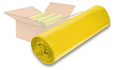 Produktbild von 250x LDPE-Müllsäcke 120 L 700 x 1100 mm Typ 60 = 32 my Regenerat gelb