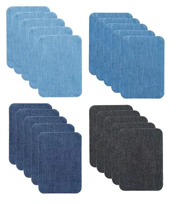 Denim-Bügelflicken 20 Stück Reparaturstoff für Jeans