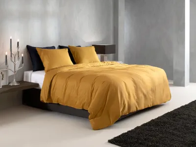 Productafbeelding van Zohome Dekbedovertrek Satinado Ochre Gold 240x200-220 cm 100% Katoensatijn