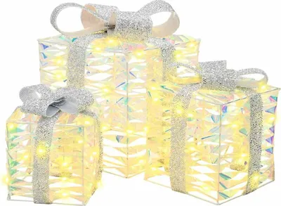Obrázek produktu pro Dárková krabice 3 pcs Teplá bílá 20 x 20 x 20 cm PET
