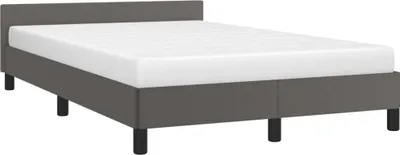 Produktbild von CLORIS Bettgestell mit Kopfteil Grau 120x190 cm Kunstleder 379545