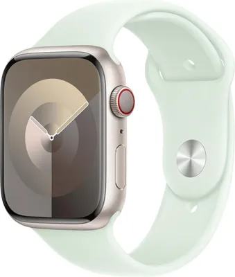 Produktbild von Apple 41 mm Sportarmband Blassmint – S/M, Band, Smartwatch, Mintfarbe, Apple, Apple Watch 38mm, 40mm, 41mm, Fluor-Elastomer