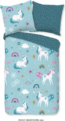 Produktbild von Good Morning Kinder Bettwäsche mit Einhorn - 135x200 cm - Flanell/ Biber