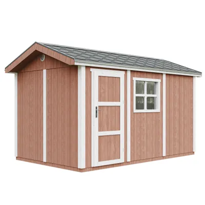 Image de Abri de jardin qualité premium 8,68 m² - H252x250x412 cm - Timbela M914-REDWOOD RED