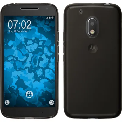 Produktbild von PhoneNatic Case kompatibel mit Motorola Moto G4 Play - grau Silikon Hülle transparent + 2 Schutzfolien